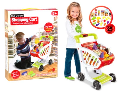 Carrello Spesa Giocattolo Supermarket per Bambini gioco con Frutta Verdura - Immagine 1 di 4