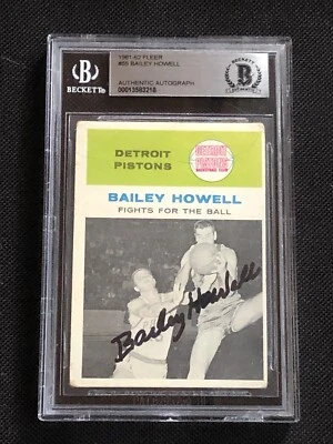 HOF BAILEY HOWELL 1961-62 FLEER ROOKIE SIGNED AUTOGRAPHED CARD BAS AUTHENTIC - Image 1 of 2