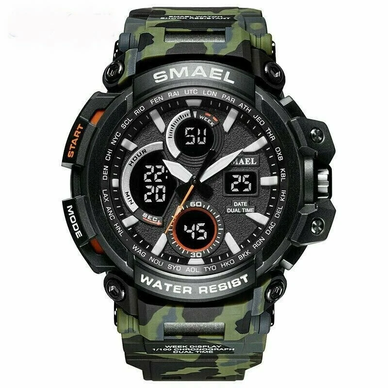 (**) RELOJ PULSERA DIGITAL DEPORTIVO. CUARZO.CRONÓGRAFO.ALARMA.CAMUFLAJE. VERDE - Imagen 1 de 1