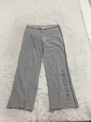 Minnesota Vikings Reebok Sweatpants Womens L Large Gray Spell Out Leg Drawstring Cover