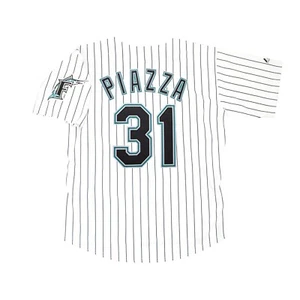 Mike Piazza Florida Marlins Home White Jersey w/ Team Patch Men's (S-3XL) - Picture 1 of 4