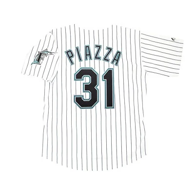 Mike Piazza Florida Marlins Home White Jersey w/ Team Patch Men's (S-3XL) - Image 1 of 4
