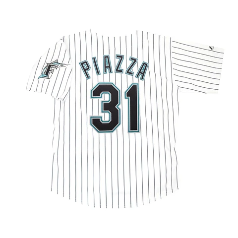 Mike Piazza Florida Marlins Home White Jersey w/ Team Patch Men's (S-3XL) Cover