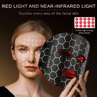 Wireless LED Face Mask 7 Colors Red Light Therapy with Near-infrared Photon Mask - Image 1 of 4
