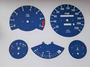 Cadrans exclusifs peints en bleu/blanc pour BMWE30 série 3 - Photo 1/3