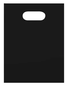 Black Plastic Bags Shopping Merchandise Retail 1000 9" x 12" Die Cut Handles - Picture 1 of 8
