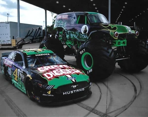 2021 Kevin Harvick Nashville Grave Digger NASCAR Signed Auto 8x10 Photo COA #3 - Picture 1 of 1