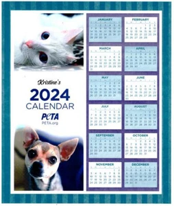 PLANIFICADOR MENSUAL PETA ANIMAL RESCATES 2024 - CALENDARIO + 3 TARJETAS DE FELICITACIÓN - Imagen 1 de 5