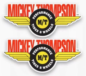 2-PACK MICKEY THOMPSON HOT ROD RAT FINK MOTORCYCLE VINTAGE RACING GUNS STICKERS - Picture 1 of 1