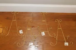 NEW Lot of 4 Collector Plate Holder Wall Hanger Scroll Metal Art Display - Picture 1 of 6
