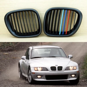Matte Black M-color Kidney Hood Grilles for BMW Z3 1996-2002 Coupe - Picture 1 of 5