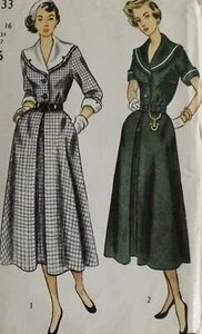 Vintage Simplicity Pattern 3133 1950's Dress 2 Versions Bust 34ins Unused - Picture 1 of 3