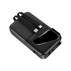 Tragbares Ladegerät mit Wechselstromstecker USB C+ eingebautem Kabel, Powerbank - Zdjęcie 1 z 19