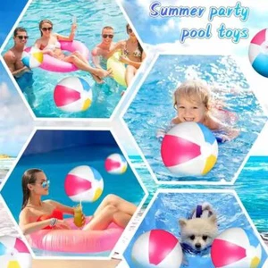 Inflatable Beach Ball - Blow Up Panel Beach Ball Swimming Summer Kids A6Q8 - Picture 1 of 13