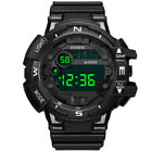 Fashion Men Waterproof Led Digital Date Military Sport Rubber Quartz Watch Alarm