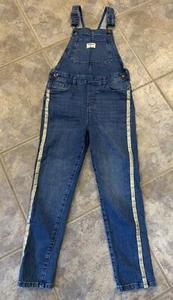 Osh Kosh B’Gosh girls denim overalls with gold stripe down the leg size 7 - Picture 1 of 6