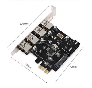 USB 3.0 PCI-E Express Interface Card Standard Full Height Bracket 5Gbps Card - Picture 1 of 7