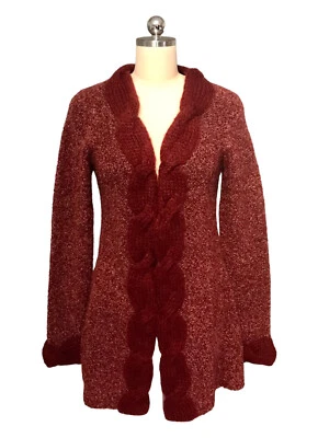 Cárdigan suéter Anthropologie Sleeping On Snow mezcla de lana granate para mujer talla M” Foto 1 de 4