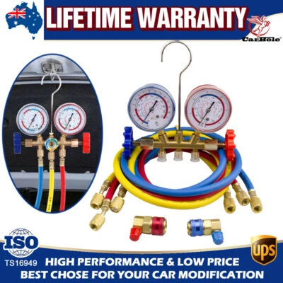 AC Recharge Kit Diagnostic Fit R134A Refrigerant 5 feet Hose Manifold Gauge kits - image 1 of 4