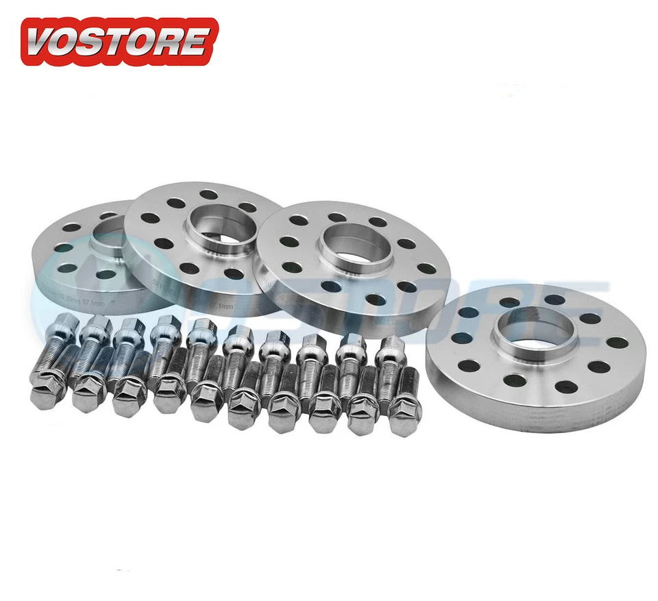 (4) 12mm Hubcentric Wheel Spacers Adapters 5x100 / 5x112 for VW Audi 57.1mm Bore - Image 1 of 4