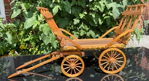 SCRATCH BUILT HORSE DRAWN FARMERS OAK HAY CART WAGON HANDMADE MODEL 58 cm - Picture 1 of 14