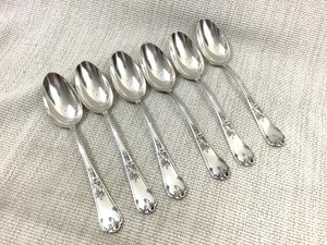 Antik Versilbert Tisch Löffel Besteck Set Mit Sechs Französisch Marly Rocaille