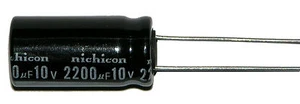 Condensador electrolítico nicho radial de alta temperatura 1-2200ufd/10V voltios 2200ufd/10V - Imagen 1 de 2