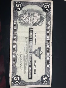 1985 Canadian Tire Money $0.5 Bill . Rare Only One Signature - Picture 1 of 2