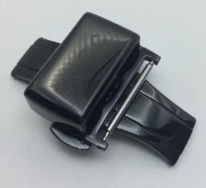 TOP QUALITÄT 20MM i-GUCCI KAUTSCHUKBAND FALTSCHLIESSE YA1142 SCHWARZ BUCKLE PIN - Bild 1 von 3