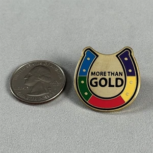 More Than Gold Rainbow Multicolor Hufeisen goldfarbene Anstecknadel Pinback #55003 - Bild 1 von 2