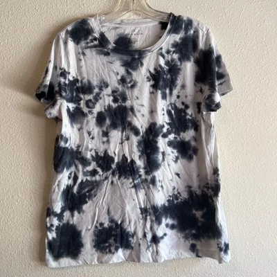 Camiseta Danskin teñida con corbata para mujer talla grande negra blanca ropa deportiva informal  Foto 1 de 4