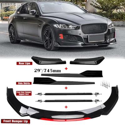 Front Bumper Lip Spoiler Splitter Body Kit Side Skirt Rear FOR JAGUAR XF 09-22 - Image 1 of 4