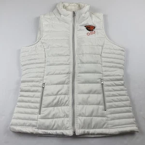 Oregon State Beavers Puffer Vest Women’s L Full Zip Embroidered Poly Lightweight - Picture 1 of 8