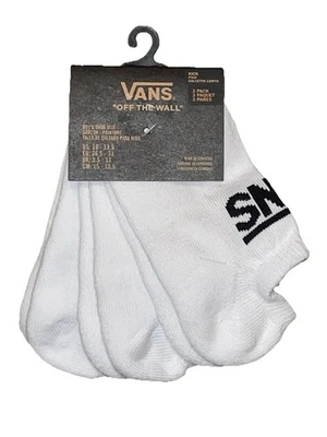 Calcetines Vans Off The Wall para niños, paquete de 3 No Show para niños 10-13,5 o jóvenes 1-6 nuevos con etiquetas Foto 1 de 3