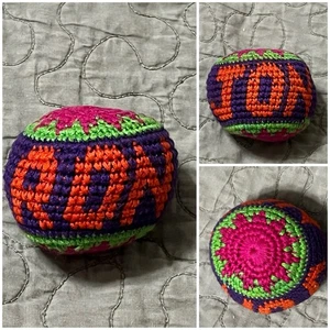 Vintage Ron Jon Surf Hackey Sack Kick Soccer Surf Skate Florida Stress Ball fatto a mano - Foto 1 di 14