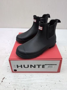 Hunter Damen Original Chelsea Regenstiefel schwarz minimalistisch Commando Größe 10 GL11 - Bild 1 von 6