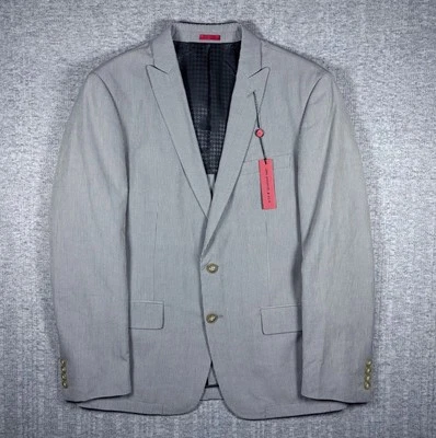 John Varvatos Blazer Sport Coat Jacket 2 Button Striped Men’s Size 40R Gray NWT - Image 1 of 4