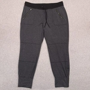 Athleta Flux Street Jogginghose Damen XL grau Stretch Gym Ankle Zip Kordelzug - Bild 1 von 10
