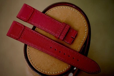 Alça feita à mão avermelhada JLC Jaeger LeCoultre tamanho 22/20 (ou qualquer tamanho de comprimento) - Imagem 1 de 4