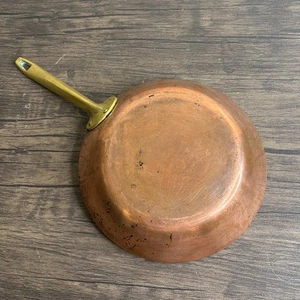 COPPER Frying Pan Brass Handle Fry Pan Skillet 8.5" Diameter 4011 - Picture 1 of 14