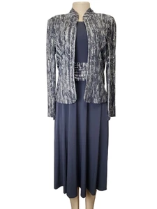 Jessica Howard Mujer Gris y Blanco 2 Piezas Vestido Talla 6 - Imagen 1 de 5