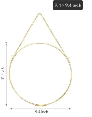 Marco de fotos de vidrio hecho a mano de latón colgante RedHugo con cadena para flores prensadas-NUEVO Foto 1 de 4