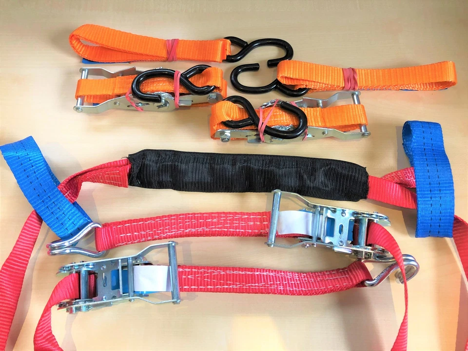 Motorrad Zurrsystem komplett  -  Spanngurt/ Zurrgurt für Motorradsicherung - Bild 1 von 1