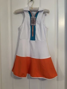 Oyrosy - Women’s Orange/White Tennis Dress. Size XS. NWT - Picture 1 of 8