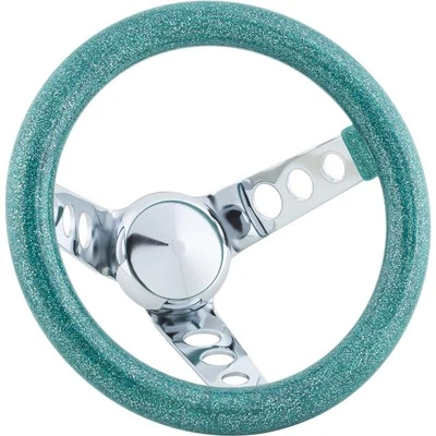 Volante Speedway 9-3/4 pulgadas copo de metal verde, plato 5-1/2 Foto 1 de 4