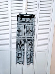 Grace Elements Elastic Waist Pants B|ue White Women's Size Large NEW - Picture 1 of 16