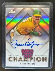 2025 Topps Chrome Rollie Fingers World Series Champion Auto #32/100 Athletics - Picture 1 of 2