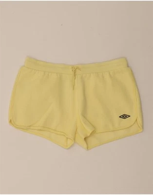 UMBRO Womens Sport Shorts UK 16 Large  Yellow Cotton AP03 - Image 1 of 3