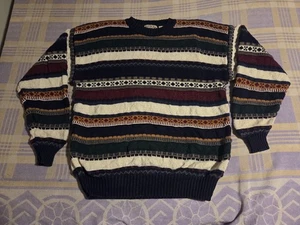 Vintage Cotton Traders Mens Medium Multicolor Coogi Cosby Style Sweater Y2K 90s - Picture 1 of 6