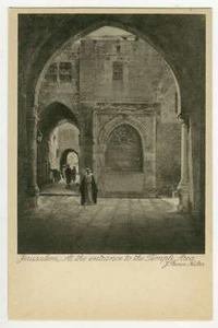 Postcard Photogravure Gate to Temple Jerusalem '20s Jacob Benor-Kalter Photo - Picture 1 of 1